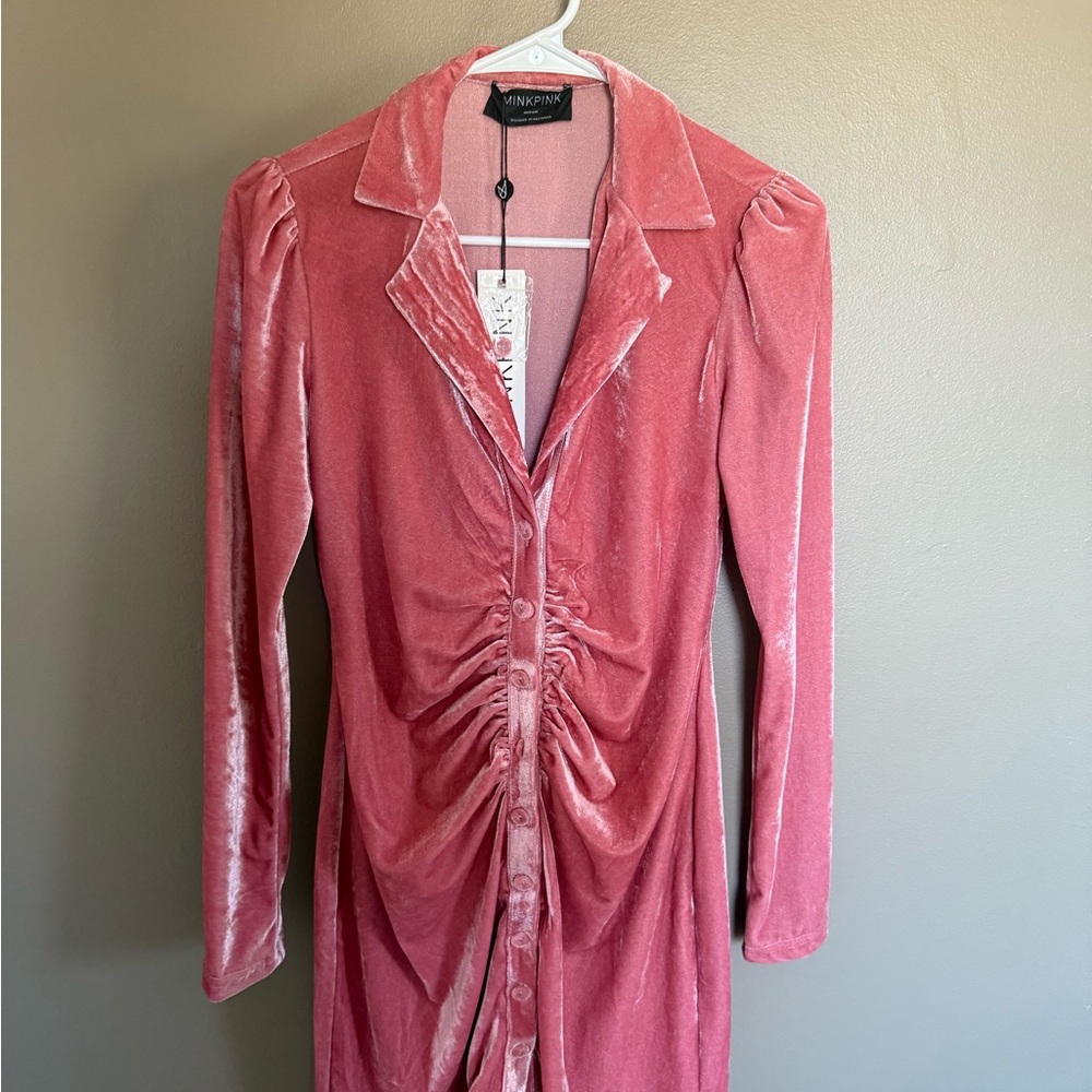 Vintage Pink Velvet Dress